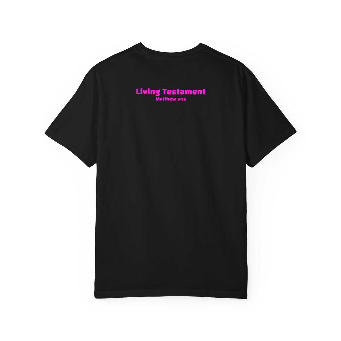 Black Neon Pink Victory in Jesus Unisex Garment-Dyed T-shirt