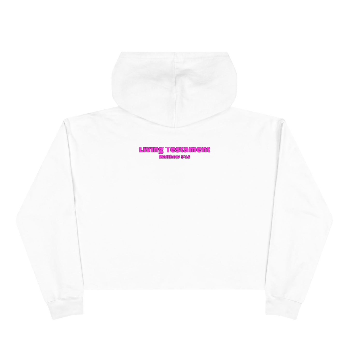 Neon Pink Victory in Jesus Crop Hoodie